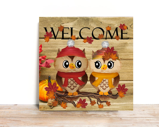 Fall Owl Sign For Wreath, Autumn Owl Wreath sign, Wreath Attachment, Desert Wreath Creations