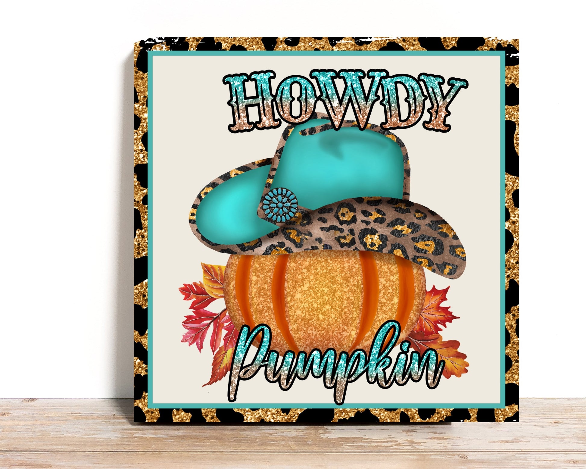 Fall Wreath Sign, Howdy Pumpkin Square Metal Sign, Sign For Wreath,Desert Wreath Signs