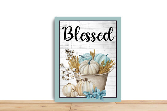 Fall Wreath Sign, Blessed Rectangle Metal Sign, Sign For Wreath, Desert Wreath Signs