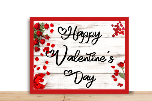 Valentines Wreath Sign, Happy Valentines Day Rectangle Metal Sign, Desert Wreath Signs