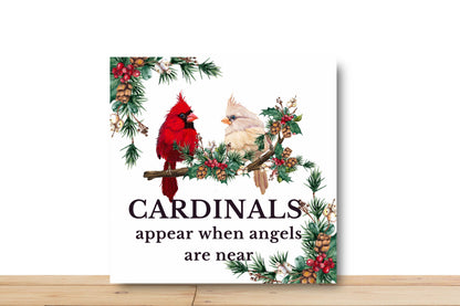 Cardinal’s are here when angels appear wreath sign, Cardinal sign for wreath, Desert Wreath Signs