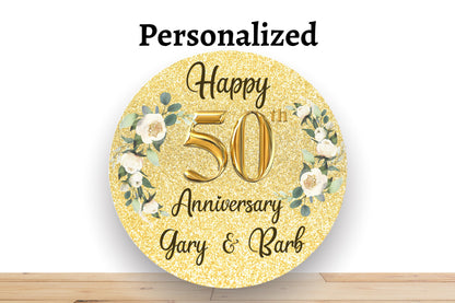 Personalized Fifty Anniversary Wreath Sign, Gold Anniversary Sign, Sign ForWreath, Desert Wreath Signs