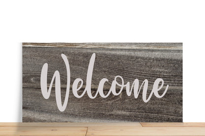 Everyday Wreath Sign, Welcome Gray Rectangle Metal Sign, Sign For Wreath, Desert Wreath Signs