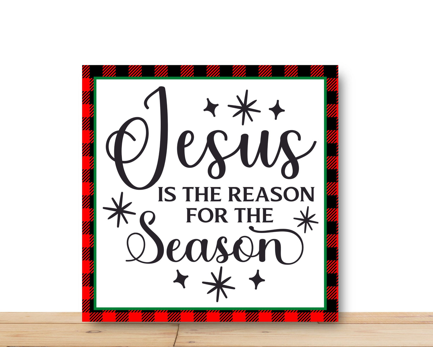 Christmas Wreath Sign, Jesus Is The Reason For The Season, Square Metal Sign, Sign For Wreath, Desert Wreath Signs