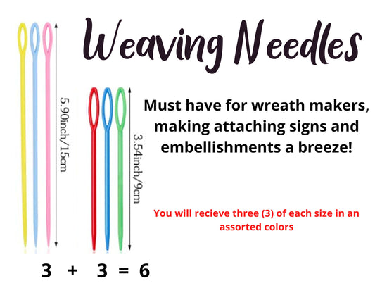 Weaving Needle, Darning Needle, Plastic Wreath Needle, Tapestry Needle, Craft Supplies