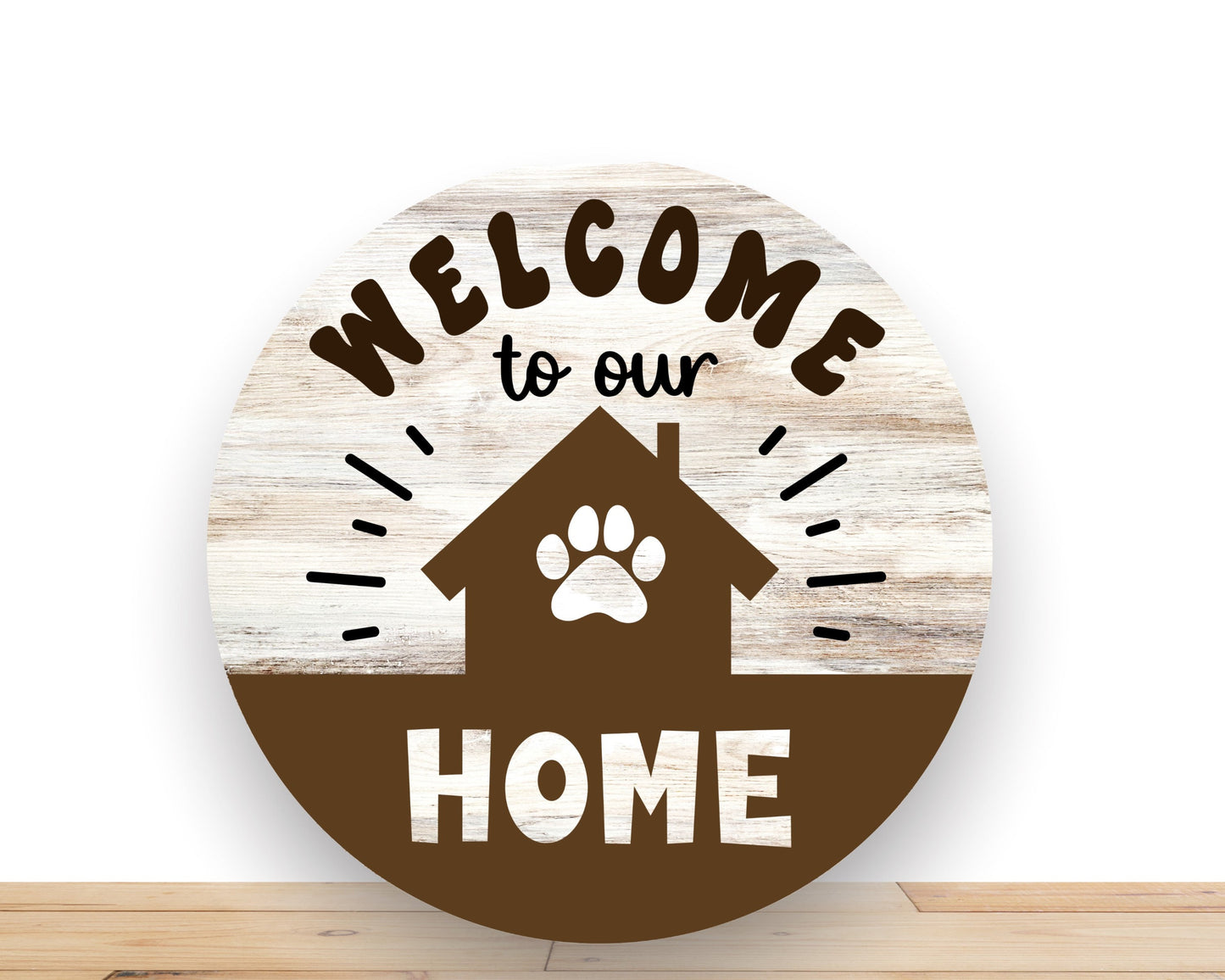 Dog Wreath Sign, Welcome To Our Home Round Metal Sign, Sign For Wreath, Desert Wreath Signs