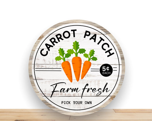 Easter Wreath Sign, Carrot Patch Round Metal Sign, Sign For Wreath, Desert Wreath Signs