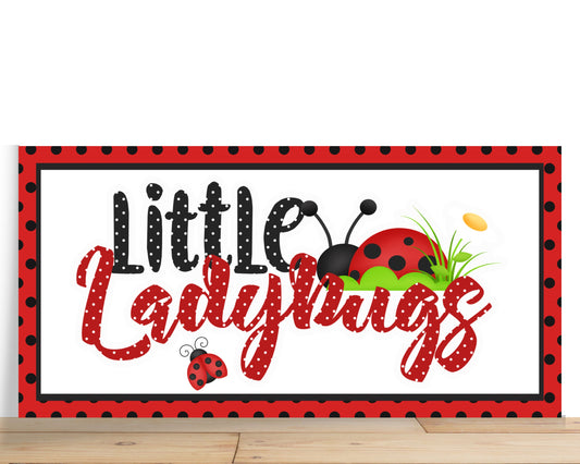 Ladybug Wreath Sign, Little Ladybugs Rectangle Metal Sign, Sign For Wreath, Desert Wreath Signs