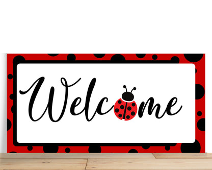 Ladybug Wreath Sign, Welcome Ladybug Wreath Sign, Summer Wreath Sign, Spring Sign For Wreath, Desert Wreath Signs