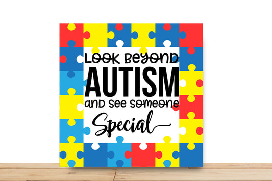 Look Beyond Autism Wreath Sign