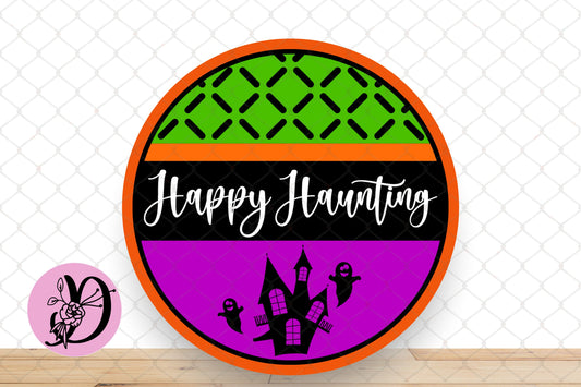 Halloween Wreath Sign, Happy Halloween Round Metal Sign, Sign For Wreath, Desert Wreath Signs