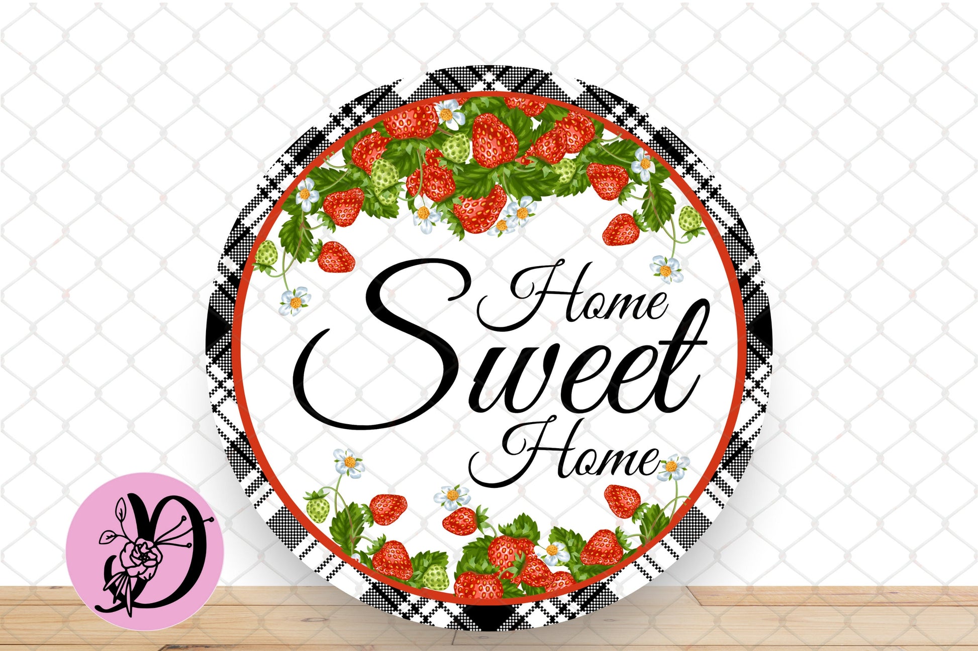 Summer Wreath Sign, Strawberry Wreath Sign, Home Sweet Home Round Metal Wreath Sign, Sign For Wreath, Desert Wreath Signs