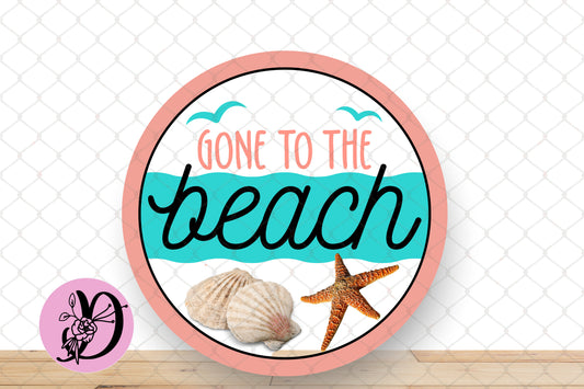 Beach Wreath Sign, Gone To The Beach Round Metal Wreath Sign, Sign For Wreath, Desert Wreath Signs