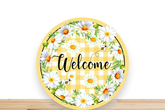 Daisy Wreath Sign, Welcome Round Metal Wreath Sign, Sign For Wreath, Desert Wreath Signs