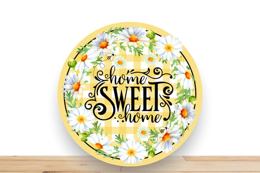 Daisy Wreath Sign, Home Sweet Home Round Metal Wreath Sign, Sign For Wreath, Desert Wreath Signs