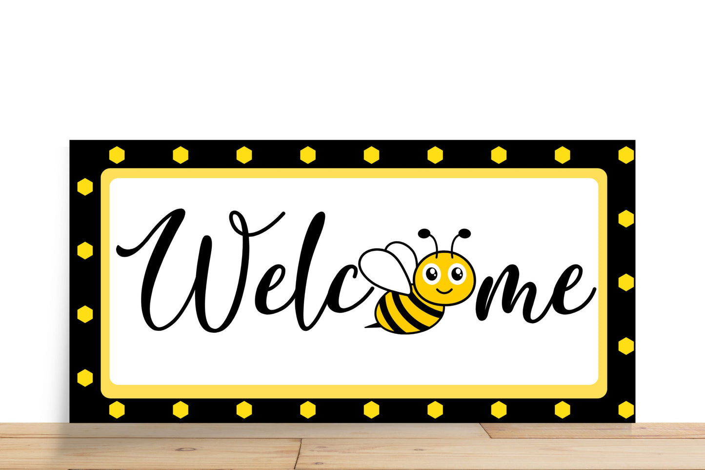 Bee Wreath Sign, Welcome Rectangle Metal Sign, Sign For Wreath, Desert Wreath Signs