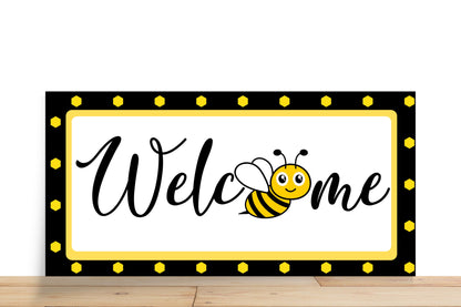 Bee Wreath Sign, Welcome Rectangle Metal Sign, Sign For Wreath, Desert Wreath Signs