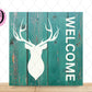 Deer Wreath Sign, Hunting Square Metal Sign, Porch Decorations, Sign For Wreath