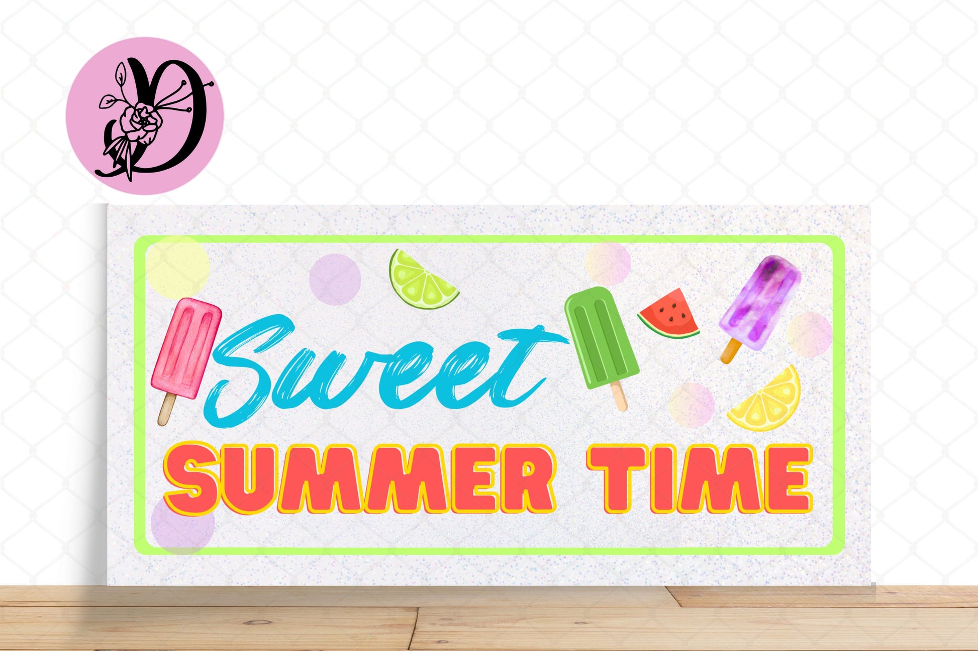 Popsicle Wreath Sign, Sweet Summertime Rectangle Metal Sign, Sign For Wreath, Desert Wreath Signs