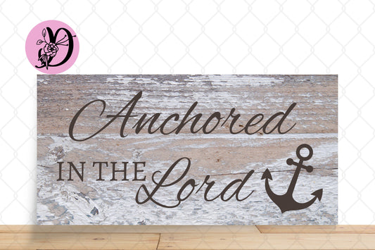 Religious Wreath Sign, Anchored To The Lord Rectangle Metal Sign, Sign For Wreath, Spiritual Sign