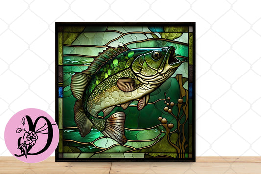 Fishing Wreath Sign, Stain Glass Fishing square metal sign, sign for wreath, Outdoor Sign, Desert Wreath Sign's