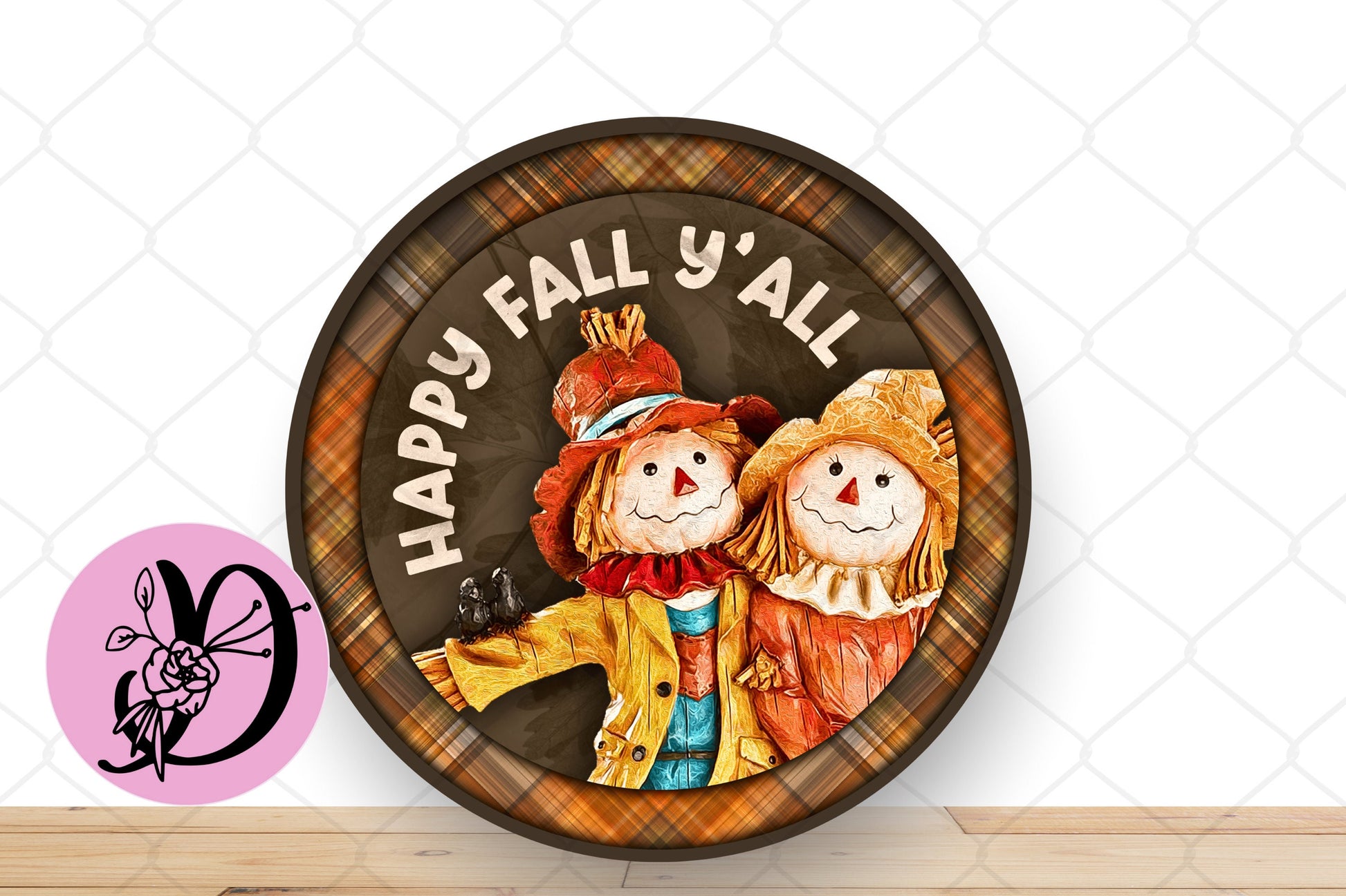 Fall Wreath Sign, Happy Fall Y'all Fall Round Metal Sign, Sign For Wreath, Desert Wreath Signs