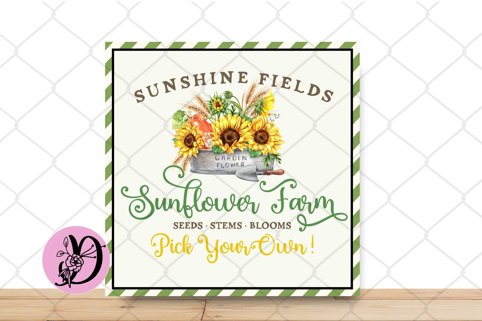 Sunflower Wreath Sign, Sunshine Fields Square Metal Sign, Sign For Wreath, Desert Wreath Signs