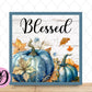 Fall Blessed Wreath Sign, Smoke Blue Autumn Wreath Sign, Wreath Attachment, Fall Smoke Blue Decor