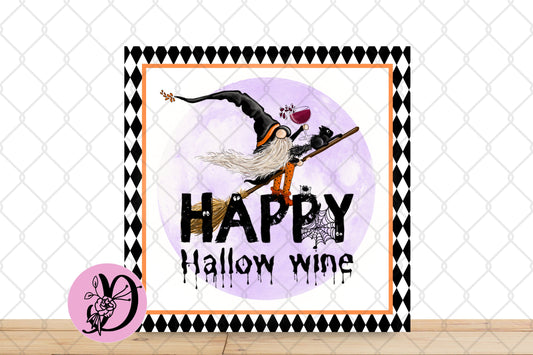 Halloween Gnome Wreath Sign, Gnome Happy Hallow Wine Halloween Rectangle Metal Sign, Sign For Wreath,