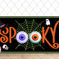 Halloween Wreath Sign, Spooky Halloween Rectangle Metal Sign, Sign For Wreath, Desert Wreath Signs