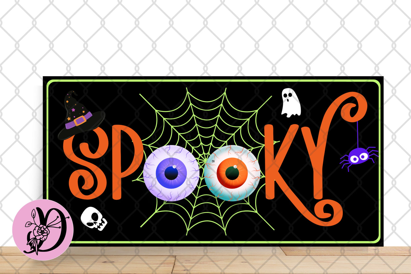 Halloween Wreath Sign, Spooky Halloween Rectangle Metal Sign, Sign For Wreath, Desert Wreath Signs