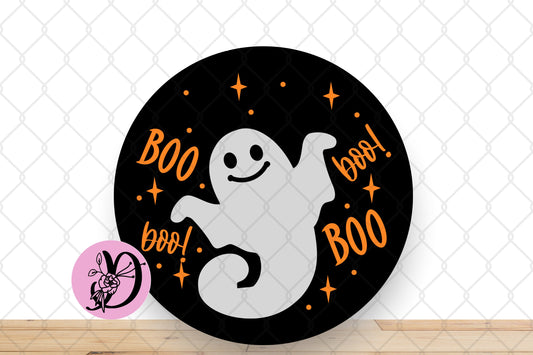 Halloween Ghost Sign, Boo Ghost Round Metal Sign, Sign For Wreath, Halloween Decorations, Desert Wreath Signs