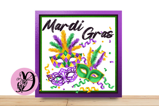 Mardi Gras Wreath Sign, Mardi Gras Square Metal Sign, Sign For Wreath, Desert Wreath Signs